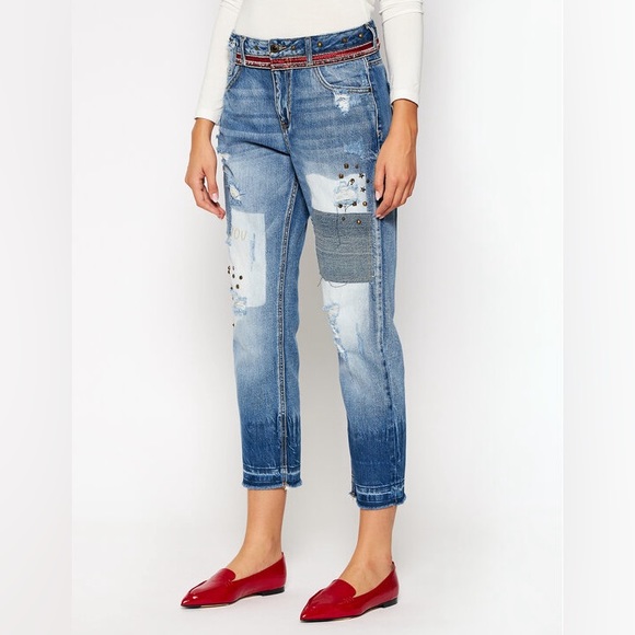 Desigual Denim - Last chance! Desigual Boyfriend jeans studs size 26 “I want to see your smile”